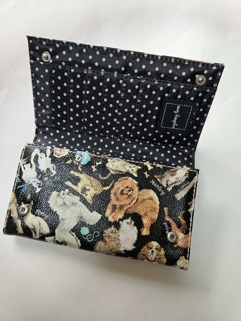 Sydney Love Polka Dot Dog Cat Print Wallet Trifold View 6